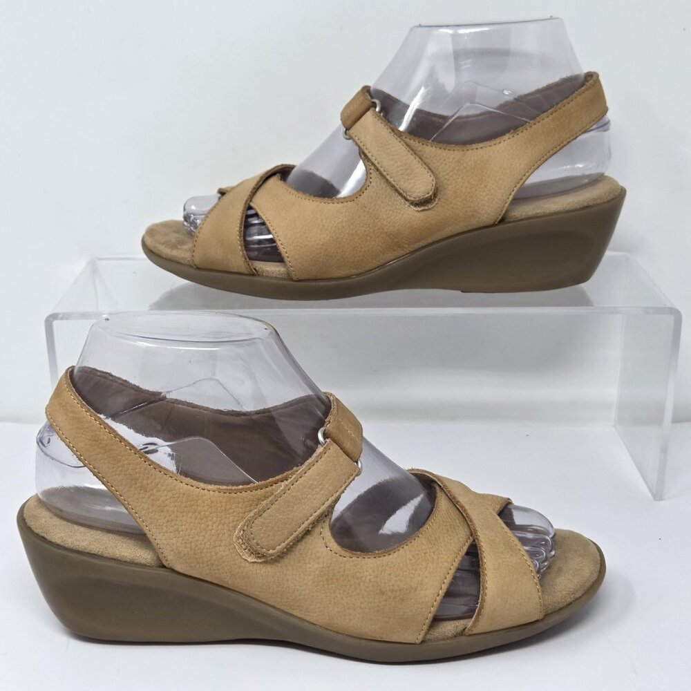 Aerosoles Wedge Womens Sandals 7 Tan Padded Comfort Badvertisement Slingback